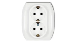 TREND Gniazdo podwójne z/u SCHUKO biały GP-2sp