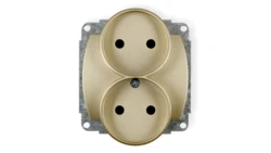 TREND Gniazdo podwójne b/u złoty 6GPR-2p