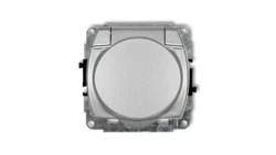 TREND Gniazdo bryzgoszczelne z/u SCHUKO (klapka srebrny metalik) srebrny metalik 7GPB-1sp