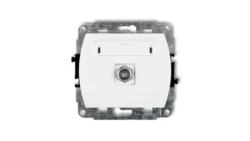 TREND Gniazdo antenowe pojedyncze typu F (SAT) pozłacany biały GF-1.1