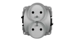 TREND Gniazdo podwójne z/u srebrny metalik 7GPR-2zp