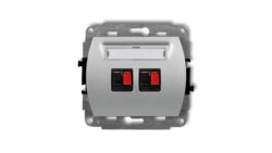 TREND Gniazdo głośnikowe podwójne srebrny metalik 7GG-2