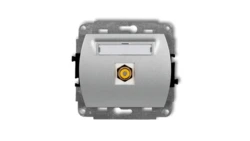 TREND Gniazdo pojedyncze RCA (typu cinch - żółty, pozłacany) srebrny metalik 7GRCA-1