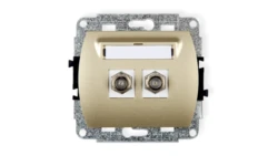 TREND Gniazdo antenowe podwójnego typu F (SAT) niklowany złoty 6GF-2