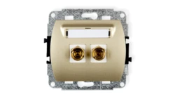 TREND Gniazdo głośnikowe pojedyncze (typu banan - czerwony i czarny, pozłacany, 4 mm2, do lutowania) złoty 6GG-3