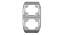 TREND Ramka pionowa podwójna srebrny metalik 7RV-2