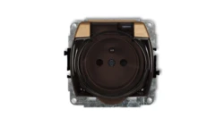 TREND Gniazdo bryzgoszczelne z/u (klapka dymna) złoty metalik 8GPB-1zdp