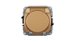 TREND Gniazdo bryzgoszczelne z/u SCHUKO (klapka złoty metalik) złoty metalik 8GPB-1sp