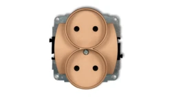 TREND Gniazdo podwójne b/u złoty metalik 8GPR-2p