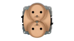 TREND Gniazdo podwójne z/u złoty metalik 8GPR-2zp