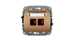 TREND Gniazdo głośnikowe podwójne złoty metalik 8GG-2