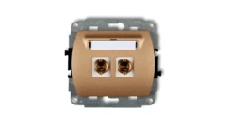 TREND Gniazdo głośnikowe pojedyncze (typu banan - czerwony i czarny, pozłacany, 4 mm2, do lutowania) złoty metalik 8GG-3