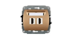 TREND Gniazdo podwójne HDMI złoty metalik 8HDMI-2