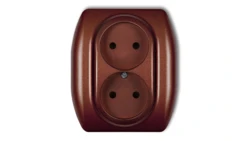 TREND Gniazdo podwójne b/u brĄzowy metalik 9GP-2p