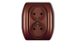 TREND Gniazdo podwójne z/u brązowy metalik 9GP-2zp