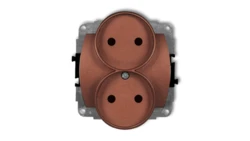 TREND Gniazdo podwójne b/u brĄzowy metalik 9GPR-2p