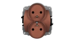 TREND Gniazdo podwójne z/u brązowy metalik 9GPR-2zp
