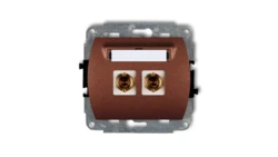 TREND Gniazdo głośnikowe pojedyncze (typu banan - czerwony i czarny, pozłacany, 4 mm2, do lutowania) brĄzowy metalik 9GG-3