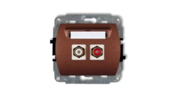 TREND Gniazdo podwójne RCA (typu cinch - biały i czerwony, pozłacany) brĄzowy metalik 9GRCA-2