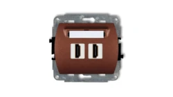 TREND Gniazdo podwójne HDMI brĄzowy metalik 9HDMI-2