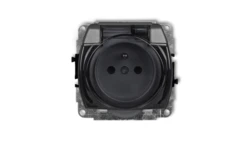 TREND Gniazdo bryzgoszczelne z/u (klapka dymna) grafitowy 11GPB-1zdp