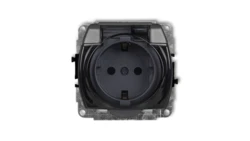 TREND Gniazdo bryzgoszczelne z/u SCHUKO (klapka dymna) grafitowy 11GPB-1sdp