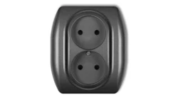 TREND Gniazdo podwójne b/u grafitowy 11GP-2p