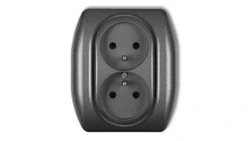 TREND Gniazdo podwójne z/u grafitowy 11GP-2zp