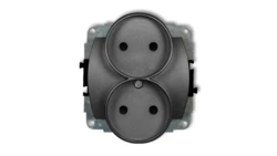 TREND Gniazdo podwójne b/u grafitowy 11GPR-2p