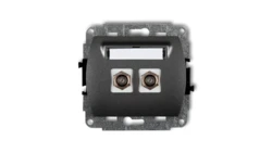 TREND Gniazdo antenowe podwójnego typu F (SAT) pozłacany grafitowy 11GF-2.1