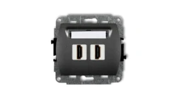 TREND Gniazdo podwójne HDMI grafitowy 11HDMI-2
