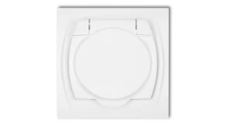 LOGO Gniazdo bryzgoszczelne z/u SCHUKO (klapka biała) biały LGPB-1sp