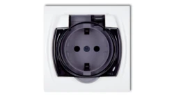 LOGO Gniazdo bryzgoszczelne z/u SCHUKO (klapka dymna) biały LGPB-1sdp