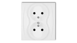 LOGO Gniazdo podwójne z/u biały LGP-2zp