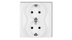 LOGO Gniazdo podwójne z/u SCHUKO biały LGP-2sp