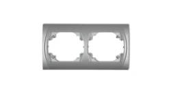 LOGO Ramka pozioma podwójna srebrny metalik 7LRH-2