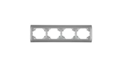 LOGO Ramka pozioma poczwórna srebrny metalik 7LRH-4