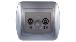 Simon Akord Gniazdo antenowe RD/TV końcowe separowane aluminium metalizowane AAK/26