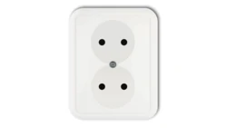 LIZA Gniazdo podwójne b/u biały GPT-2