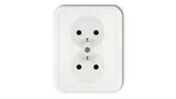 LIZA Gniazdo podwójne z/u biały GPT-2z