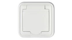 LIZA Gniazdo bryzgoszczelne z/u (klapka biała) biały GPH-1z