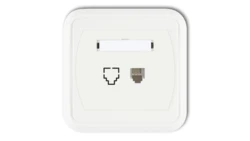 LIZA Gniazdo telefoniczne pojedyncze 1xRJ11, 4-stykowe biały GLT-1