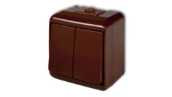 JUNIOR Łącznik podwójny schodowy brązowy IP54 4WHE-7