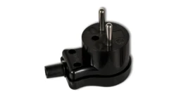 WTYCZKI Wtyczka kątowa bez uziemienia, skręcana czarny WK-1c