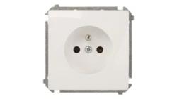 Simon Basic Gniazdo pojedyncze z/u 16A IP20 z przesłoną torów białe BMGZ1z.01/11