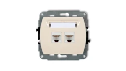 TREND Gniazda komputerowe podwójne 2xRJ45, kat. 6, 8-stykowy beżowy 1GK-4