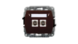 TREND Gniazdo antenowe podwójnego typu F (SAT) niklowany brązowy 4GF-2