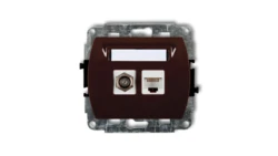 TREND Gniazdo antenowe pojedyncze typu F (SAT) + gniazda komputerowe pojedyncze 1xRJ45 kat. 5e 8-stykowy brązowy 4GFK-1