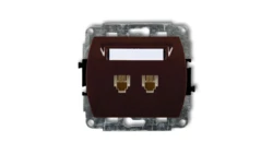 TREND Gniazda telefoniczne podwójne 2xRJ11, 4-stykowy brązowy 4GT-2