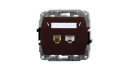 TREND Gniazda telefoniczne pojedyncze 1xRJ11 + komputerowego pojedynczego 1xRJ45, kat. 5e, 8-stykowy brązowy 4GTK